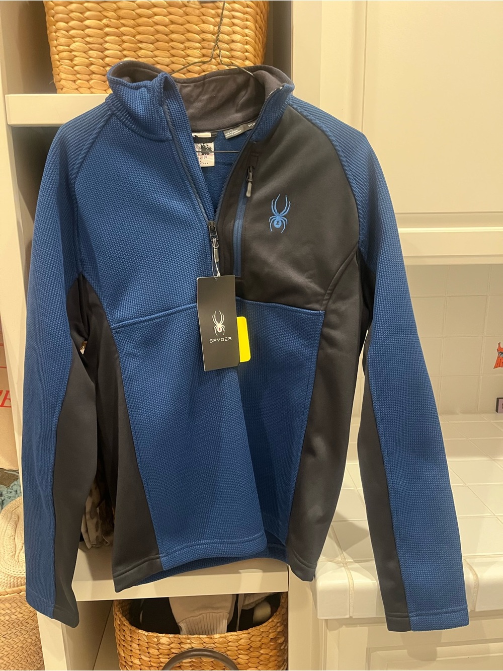 Spyder Men's Royal Blue and Black Full-Zip Performance Jacket